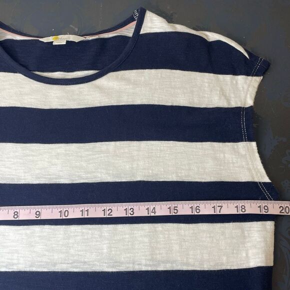 Boden British Striped Cotton T-Shirt Midi Dress Blue Stripe Size 12P - Picture 6 of 12